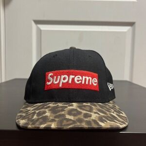 RARE SUPREME Leopard‎ Cheetah Print New Era Hat Snapback Skater Wool